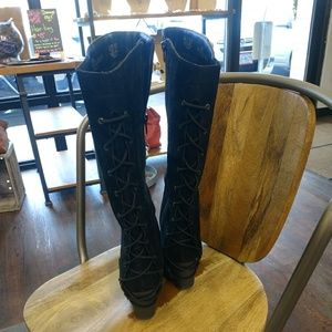 Fergalicious tall black boots